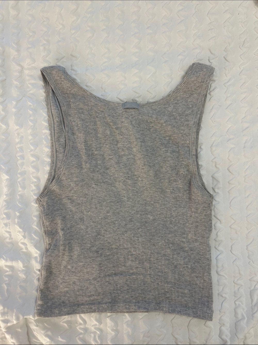 Skims cotton ribbed Ribbed Tank Top - Light Gray - Picture 3 of 4